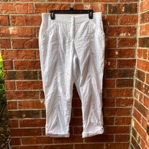 J. Jill Womens 10 White Roll Up Leg Comfort Waist Lightweight Pants
